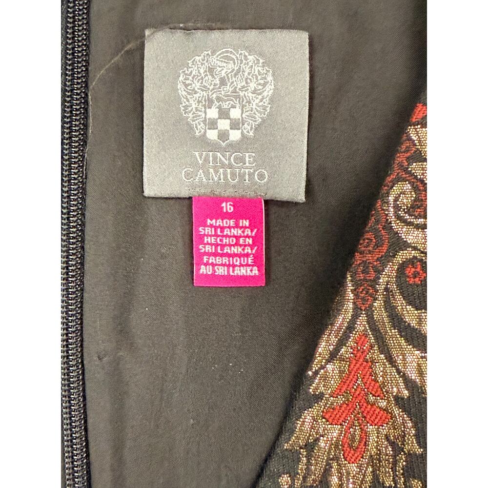 Vince Camuto Dress Womens 16 Multicolor Damask Jacquard Fit & Flare Cocktail NWT - Picture 8 of 10